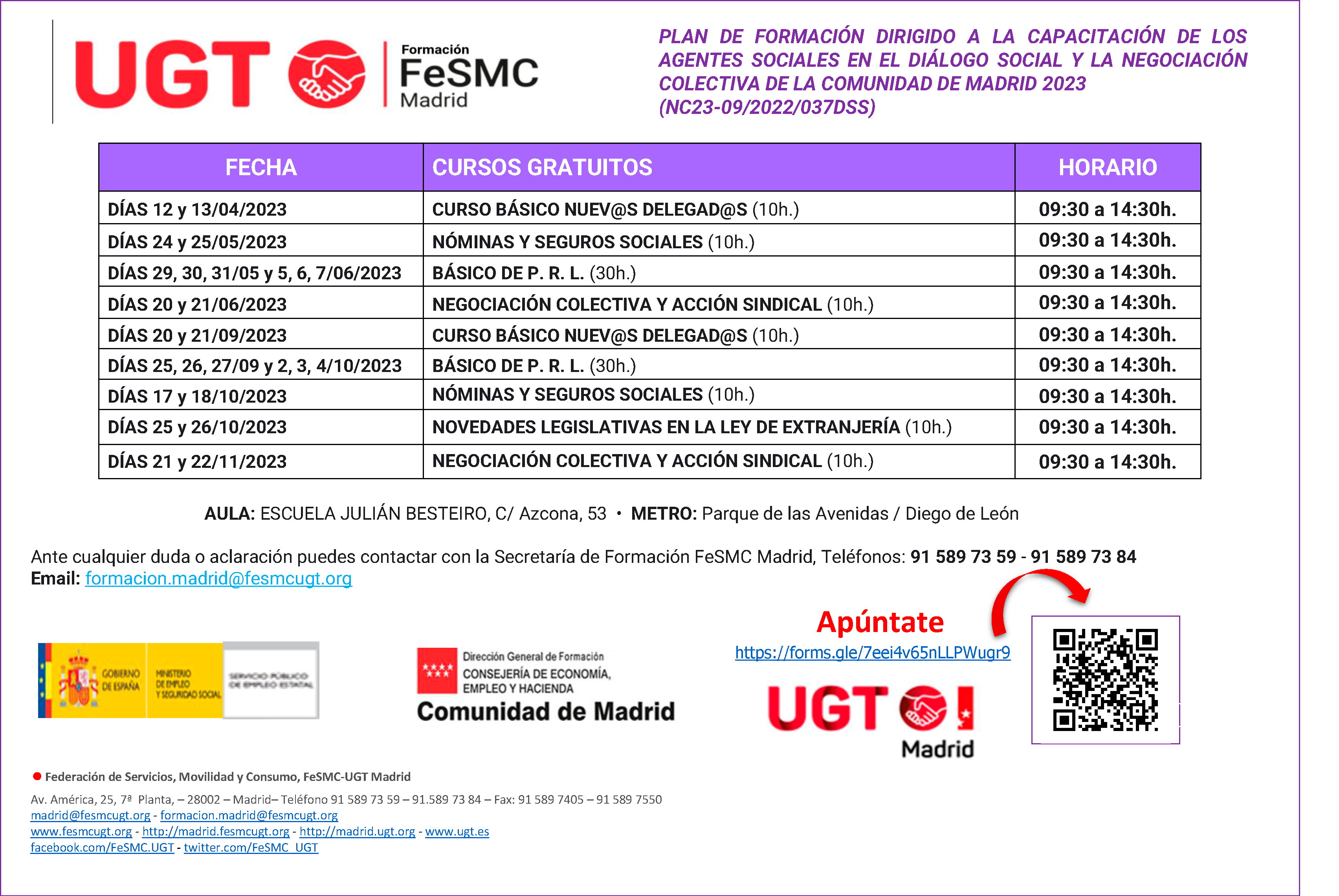 CARTEL CURSOS Apúntate 2023 AGENTES SOCIALES